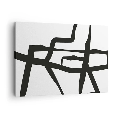 Quadro em tela - Projeto preto e branco - 70x50 cm