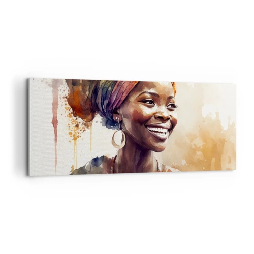 Quadro em tela - Rainha africana - 100x40 cm