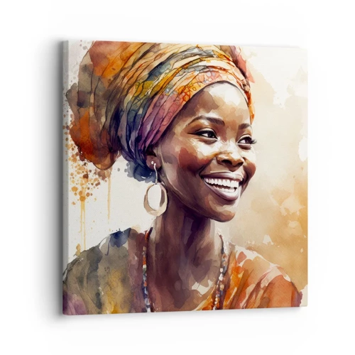 Quadro em tela - Rainha africana - 30x30 cm