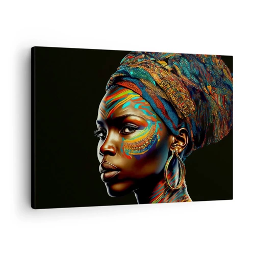 Quadro em tela - Rainha africana - 70x50 cm