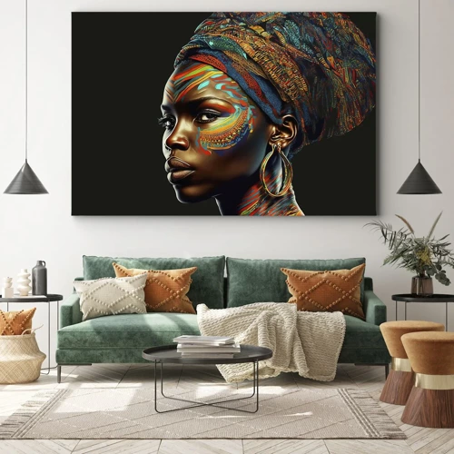 Quadro em tela - Rainha africana - 70x50 cm