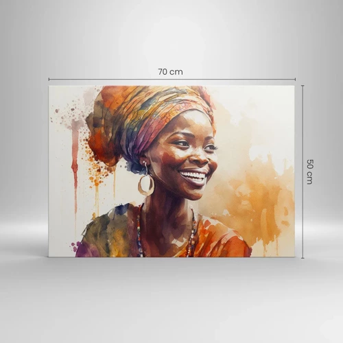 Quadro em tela - Rainha africana - 70x50 cm