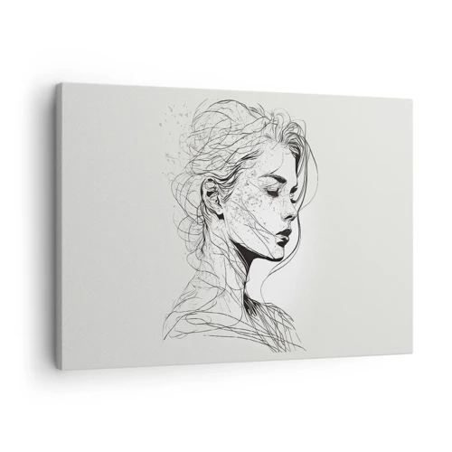 Quadro em tela - Retrato em pensamento - 70x50 cm