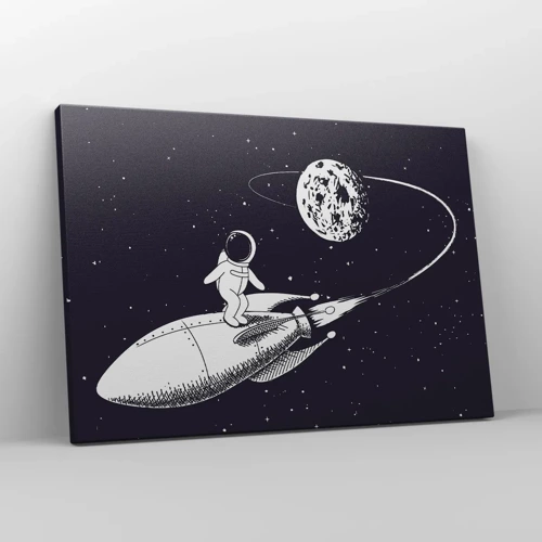 Quadro em tela - Surfista espacial - 70x50 cm