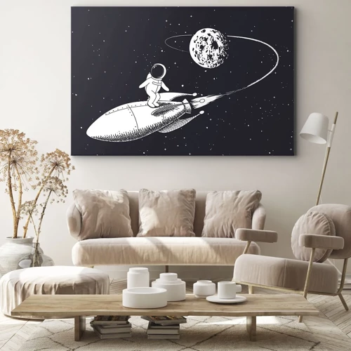 Quadro em tela - Surfista espacial - 70x50 cm