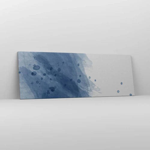 Quadro em tela - Tule azul - 140x50 cm