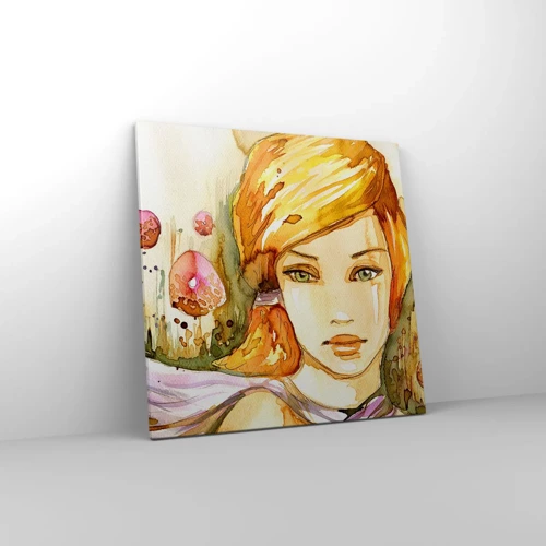 Quadro em tela - Um olhar esmeralda que acalma a raiva - 60x60 cm