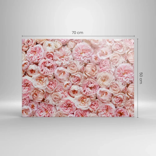 Quadro em tela - Uma cama de rosas - 70x50 cm