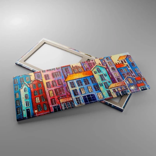 Quadro em tela - Uma cidade como de um conto de fadas - 120x50 cm