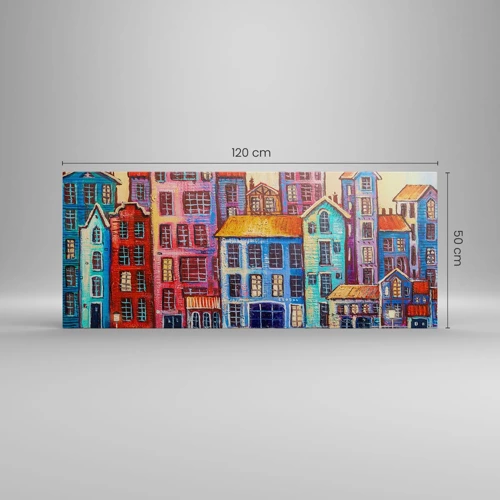 Quadro em tela - Uma cidade como de um conto de fadas - 120x50 cm