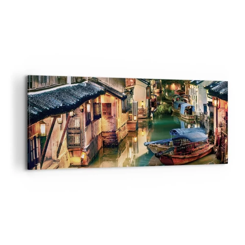 Quadro em tela - Uma noite em uma rua chinesa - 120x50 cm