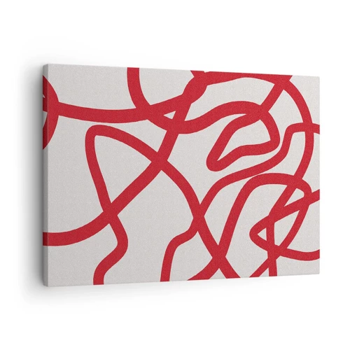 Quadro em tela - Vermelho em branco - 70x50 cm