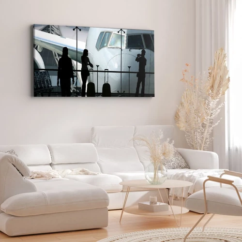 Quadro em tela - Vis a vis no aeroporto - 140x50 cm