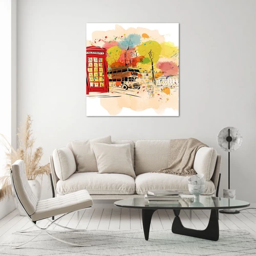 Quadro em vidro - A cidade da variedade - 60x60 cm