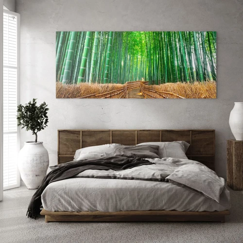 Quadro em vidro - A essência da natureza asiática - 100x40 cm