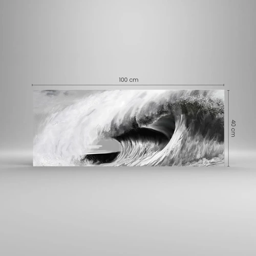 Quadro em vidro - A ira do oceano - 100x40 cm