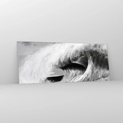 Quadro em vidro - A ira do oceano - 100x40 cm