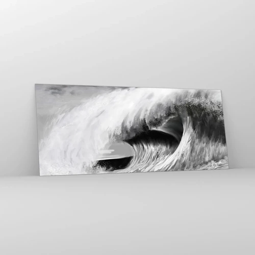 Quadro em vidro - A ira do oceano - 120x50 cm