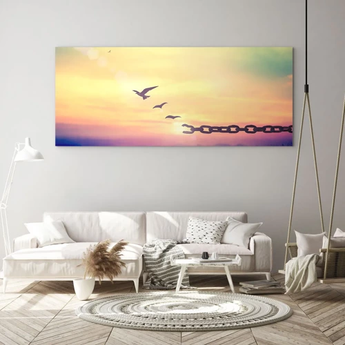 Quadro em vidro - A vitória da liberdade - 140x50 cm