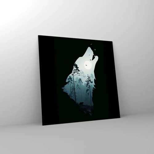 Quadro em vidro - A voz da noite da floresta - 30x30 cm