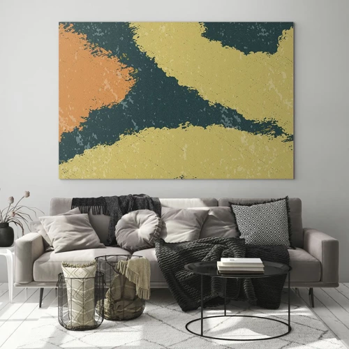 Quadro em vidro - Abstração – movimento lento - 70x50 cm