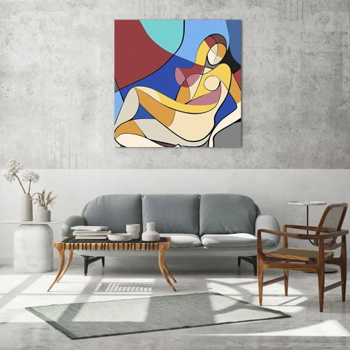 Quadro em vidro - Acto cubista - 60x60 cm