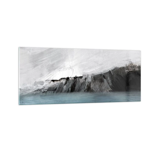 Quadro em vidro - Água – terra: choque dos elementos - 100x40 cm