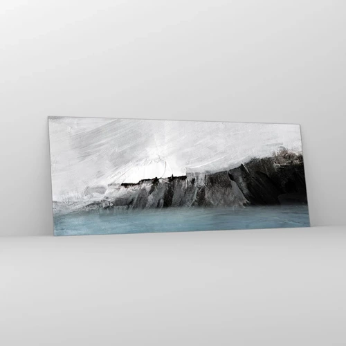 Quadro em vidro - Água – terra: choque dos elementos - 100x40 cm