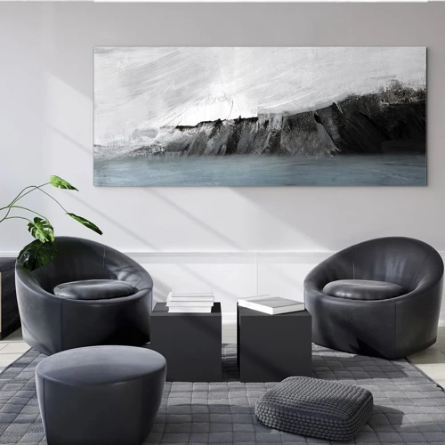 Quadro em vidro - Água – terra: choque dos elementos - 160x50 cm