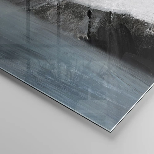 Quadro em vidro - Água – terra: choque dos elementos - 70x50 cm