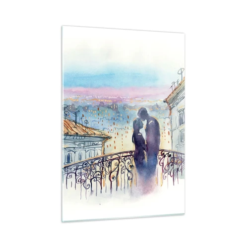 Quadro em vidro - Amantes parisienses - 50x70 cm