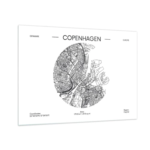 Quadro em vidro - Anatomia de Copenhague - 70x50 cm