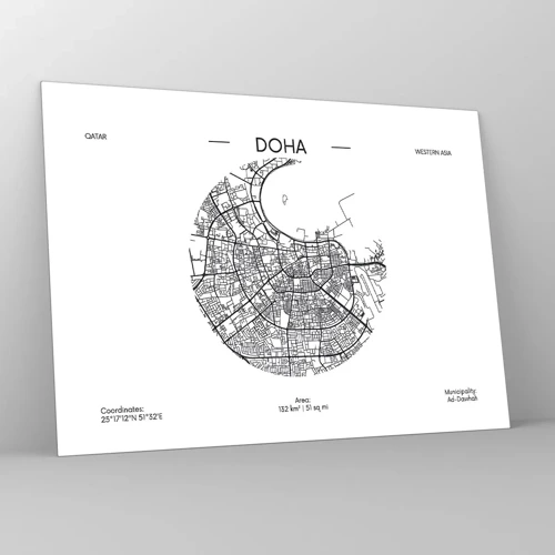 Quadro em vidro - Anatomia de Doha - 70x50 cm