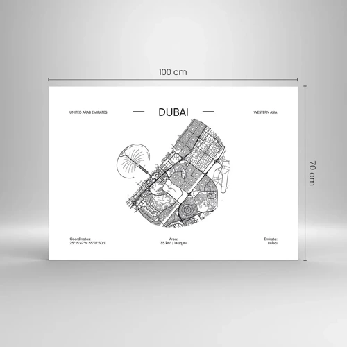 Quadro em vidro - Anatomia de Dubai - 100x70 cm