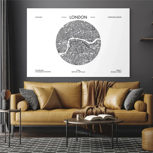 Quadro em vidro - Anatomia de Londres - 70x50 cm