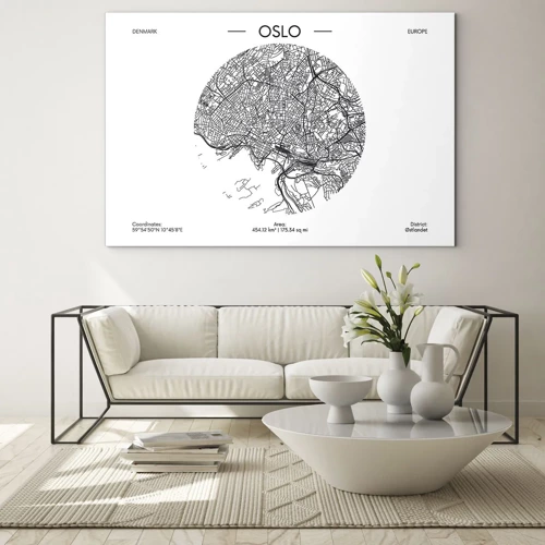 Quadro em vidro - Anatomia de Oslo - 70x50 cm