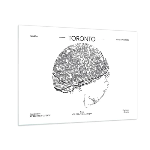 Quadro em vidro - Anatomia de Toronto - 70x50 cm