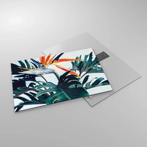 Quadro em vidro - Arbusto de passarinho - 70x50 cm