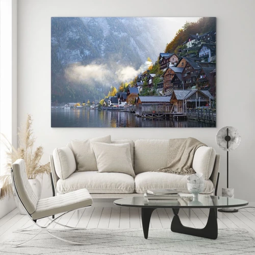 Quadro em vidro - Atmosfera alpina - 70x50 cm