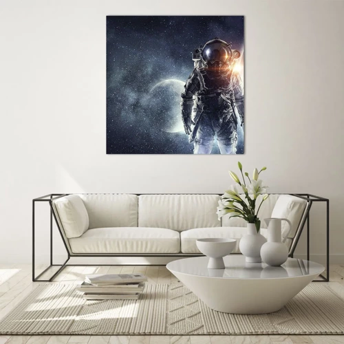 Quadro em vidro - Aventura espacial - 30x30 cm