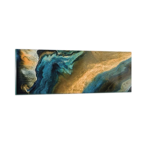 Quadro em vidro - Azul – amarelo – influências mútuas - 90x30 cm