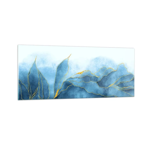 Quadro em vidro - Azul dourado - 100x40 cm