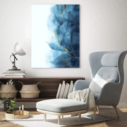 Quadro em vidro - Azul dourado - 50x70 cm