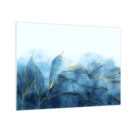 Quadro em vidro - Azul dourado - 70x50 cm