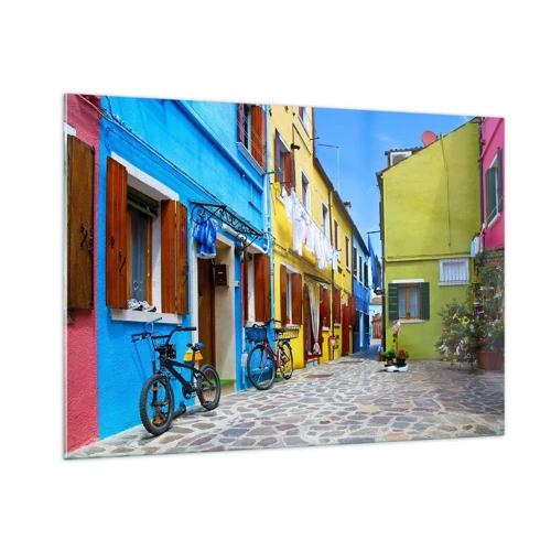 Quadro em vidro - Beco doce e pastel - 100x70 cm