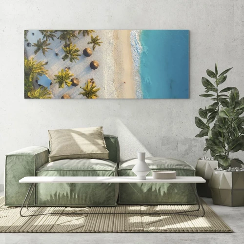 Quadro em vidro - Bem vindo ao Paraíso - 100x40 cm