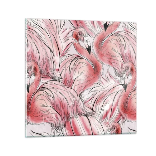 Quadro em vidro - Bird corps de ballet - 70x70 cm