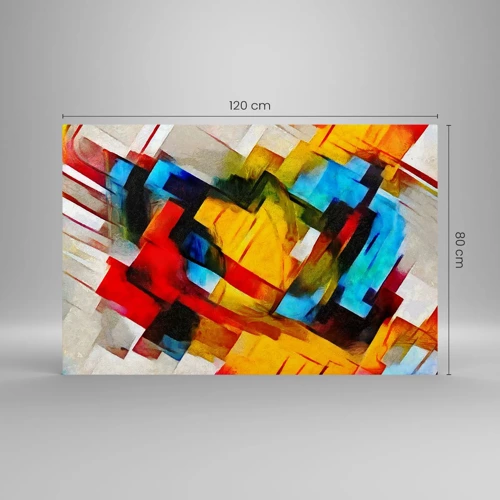 Quadro em vidro - Camadas multicoloridas - 120x80 cm