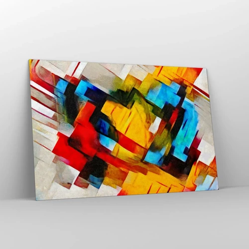 Quadro em vidro - Camadas multicoloridas - 120x80 cm