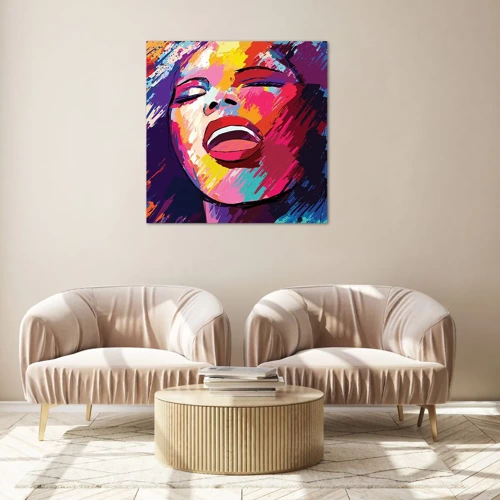 Quadro em vidro - Cantar uma vida inteira - 60x60 cm